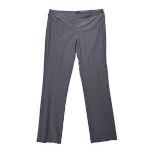 Eileen Fisher Womens Gray Knit Pull On Straight‎ Leg Stretch Pants Viscose Sz LT